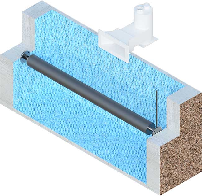 Coupe 3D volet pour piscine immergé "IBIZA"