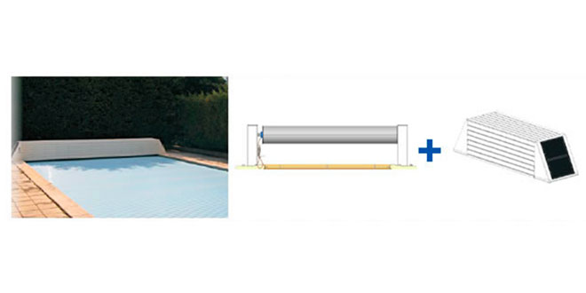 Volet hors sol pour piscine - Gamme Méditerranée - Blanc fermé